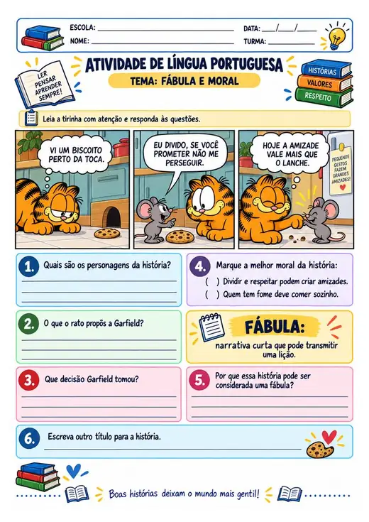 Atividade: Fábula e moral (4º ano)