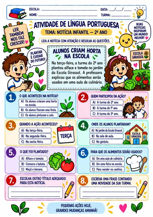 Atividade: Notícia infantil (2º ano)