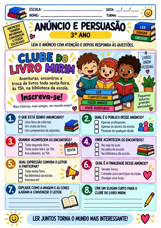 Atividade: Anúncio e persuasão (3º ano)