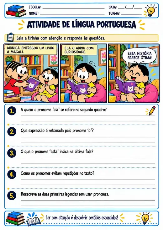 Atividade: Pronomes e coesão (5º ano)