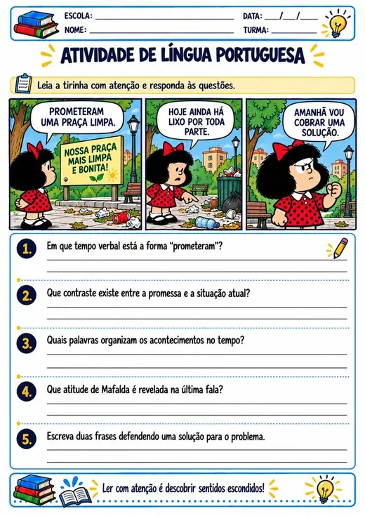 Atividade: Tempos verbais e argumentação (5º ano)